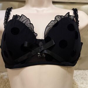 La Senza black new polka dot bra mesh 34D